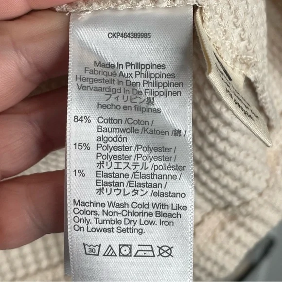 Madewell MWL Waffle Long-Sleeve Crop Tee in Harvest Moon M - Picture 9 of 10